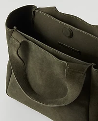 Ann Taylor Suede Tote Bag Hunters Green Women's