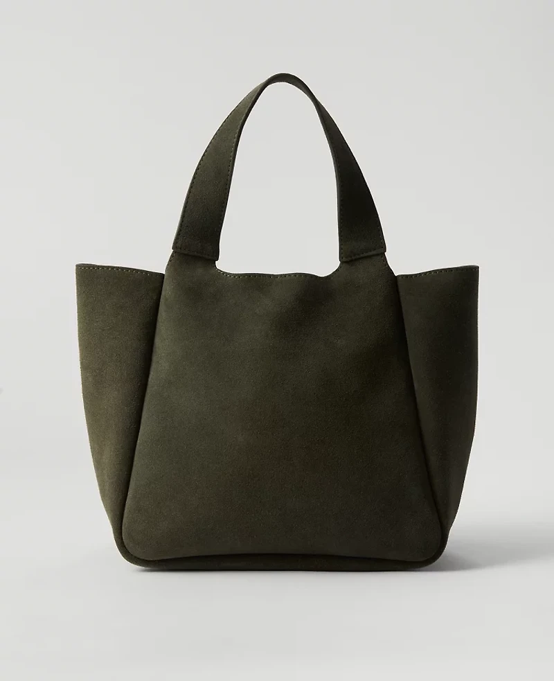 Ann Taylor Suede Tote Bag Hunters Green Women's