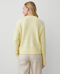 Ann Taylor Weekend Collection Cozy Crew Neck Sweater Pale Forsythia Women's