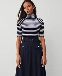 Ann Taylor Striped Turtleneck Sweater T-Shirt Women's