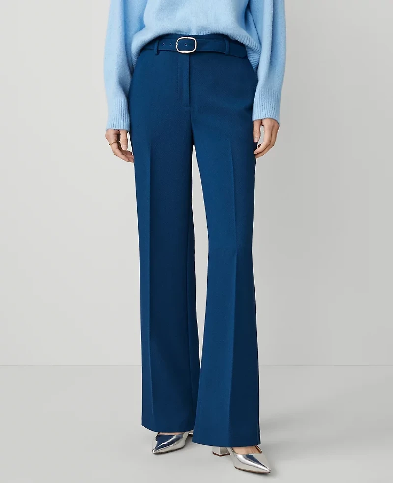 Ann Taylor Petite Belted Boot Pant Size 00 Sea Storm Women's