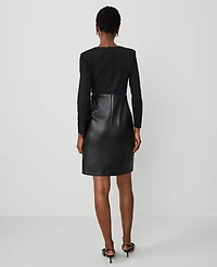 Ann Taylor Faux Leather Skirt Dress Size 8 Black Women's