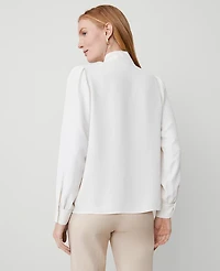 Ann Taylor Bow Blouse Winter White Women's