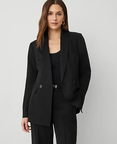 Ann Taylor The Crosby Blazer Size 0 Black Women's