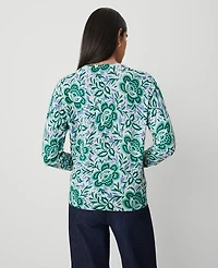 Ann Taylor Floral Cardigan Mellow Mint Women's