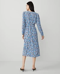 Ann Taylor Floral Column Midi Dress Winter White Women's