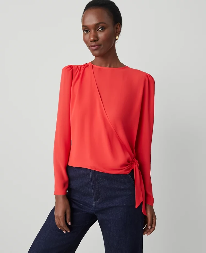 Ann Taylor Wrap Blouse Women's