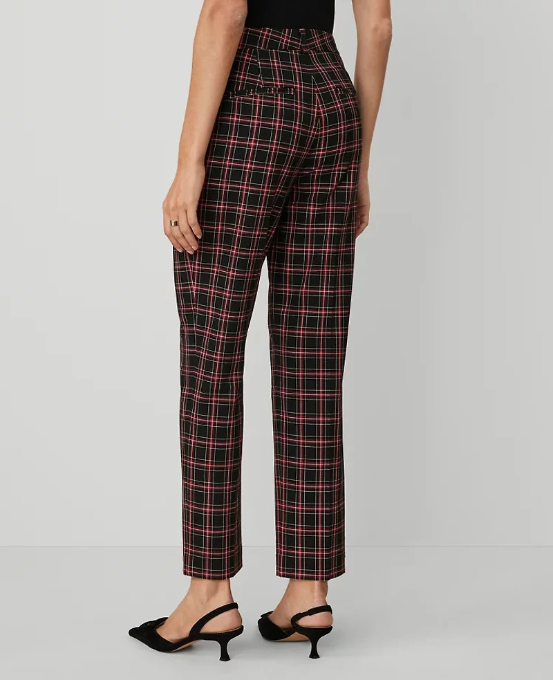 Ann Taylor The Eva Ankle Pant in Plaid Size 0 Black Women's