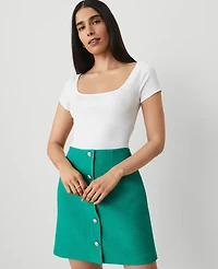 Ann Taylor Square Neck T-Shirt Women's