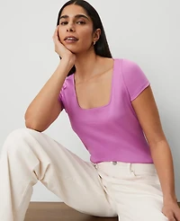 Ann Taylor Square Neck T-Shirt Women's