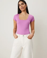 Ann Taylor Square Neck T-Shirt Women's