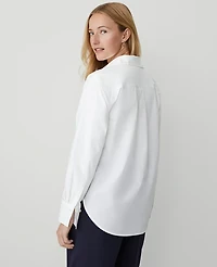 Ann Taylor Weekend Collection Oversized Shirt White Women's