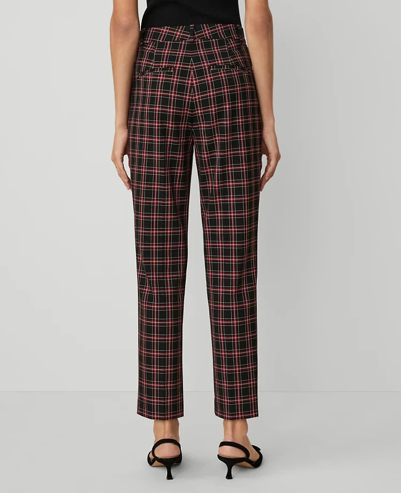 Ann Taylor The Petite Eva Ankle Pant Plaid - Curvy Fit Black Women's