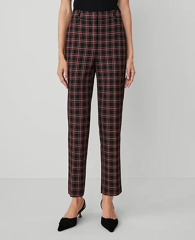 Ann Taylor The Petite Eva Ankle Pant Plaid - Curvy Fit Black Women's