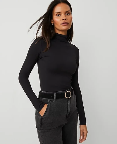 Ann Taylor Long Sleeve Mock Neck Top Women's