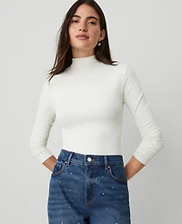 Ann Taylor Long Sleeve Mock Neck Top Women's
