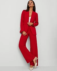 Ann Taylor The Wide-Leg Pant in Fluid Crepe Size 2 Gingham Red Women's