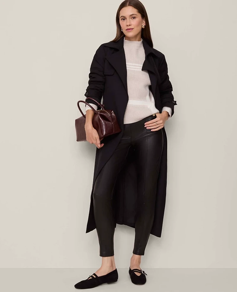 Ann Taylor Modern Trench Coat Black Women's