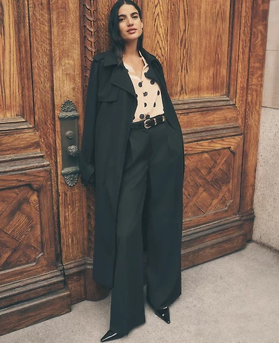 Ann Taylor Modern Trench Coat Black Women's