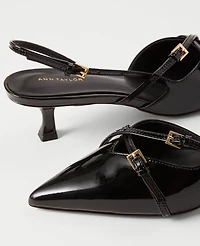 Ann Taylor Strappy Pointy Toe Patent Pump Women's