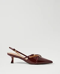 Ann Taylor Strappy Pointy Toe Patent Pump Dark Burgundy Women's