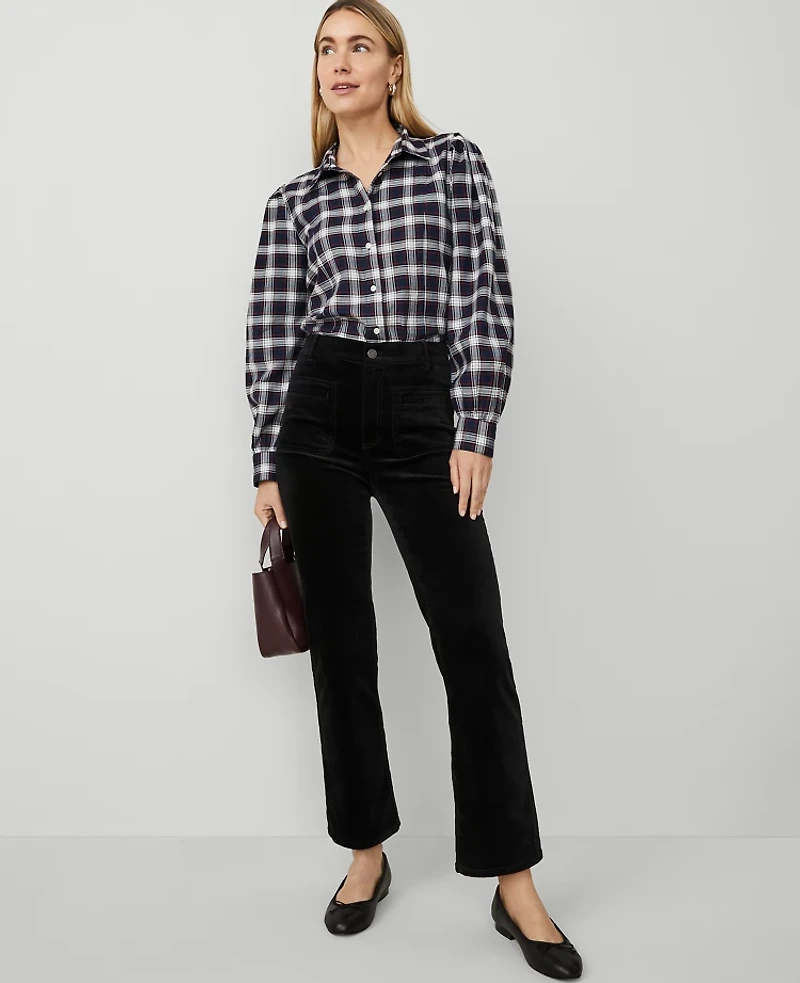 Ann Taylor Petite Weekend Collection Stretch Velvet Patch Pocket Pant Women's