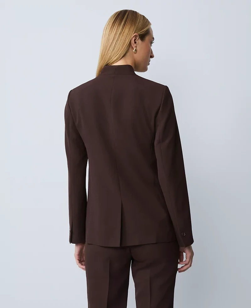 Ann Taylor The Cutaway Blazer Fluid Crepe Pure Chocolate Women's