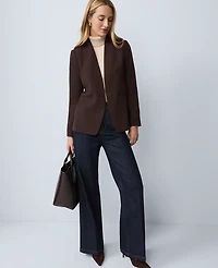 Ann Taylor The Cutaway Blazer Fluid Crepe Pure Chocolate Women's