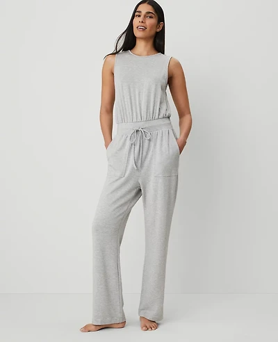 Ann Taylor Heather Lounge Jumpsuit Size Medium Misty Heather Women's