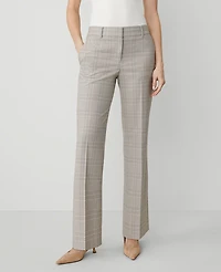 Ann Taylor The Jayne Trouser Pant Plaid Cashew Beige Women's