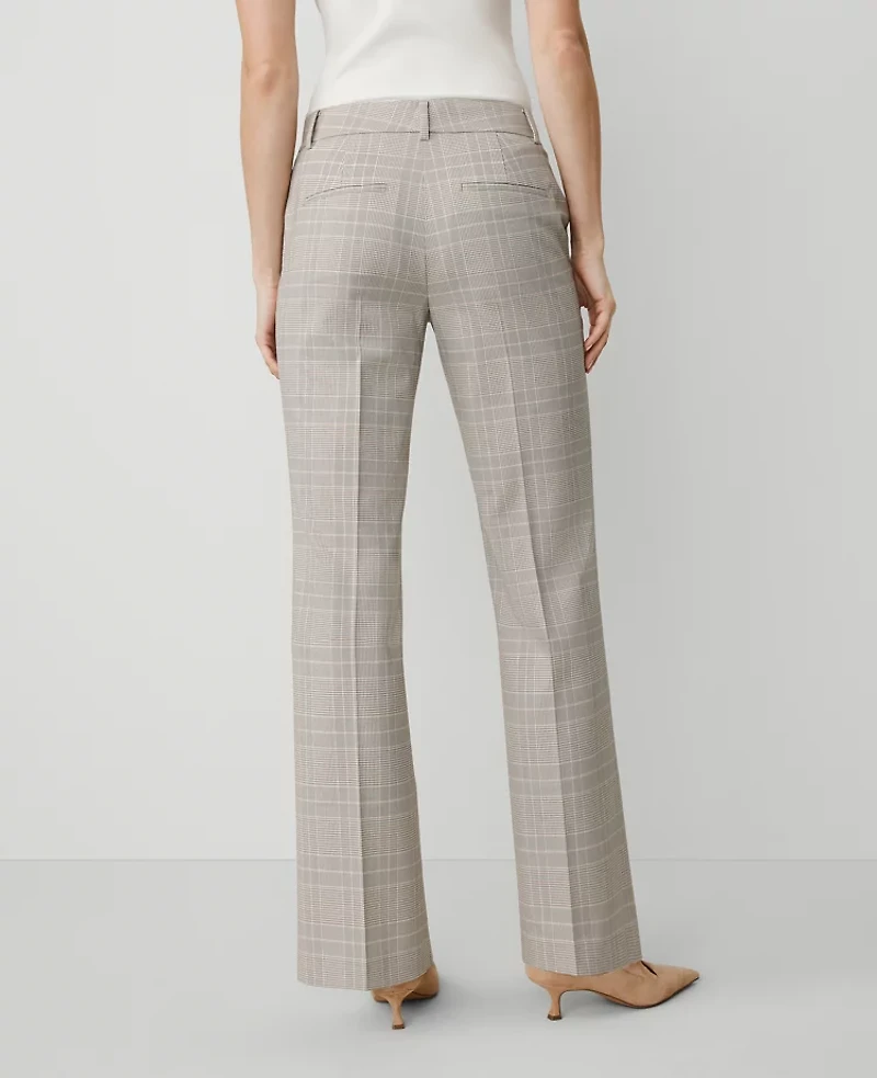 Ann Taylor The Jayne Trouser Pant Plaid Cashew Beige Women's