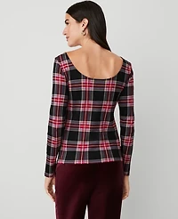 Ann Taylor Petite Boatneck Low Back Top Size XS Black Women's