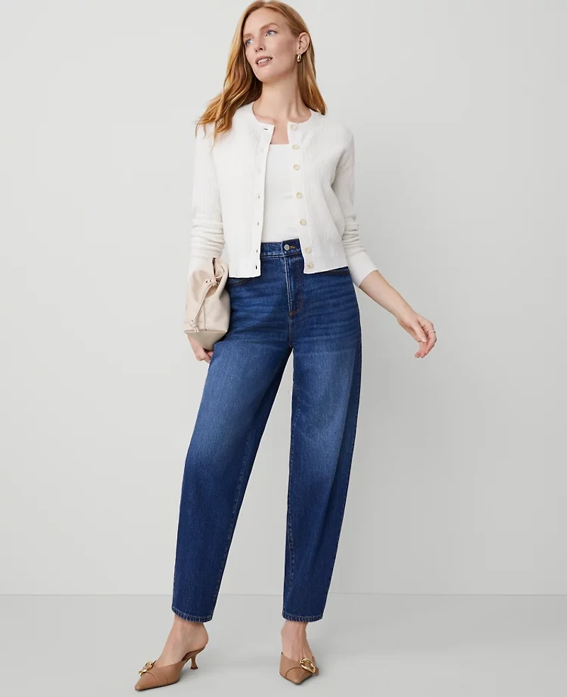 Ann Taylor The Barrel Jean Original Medium Stone Wash Women's