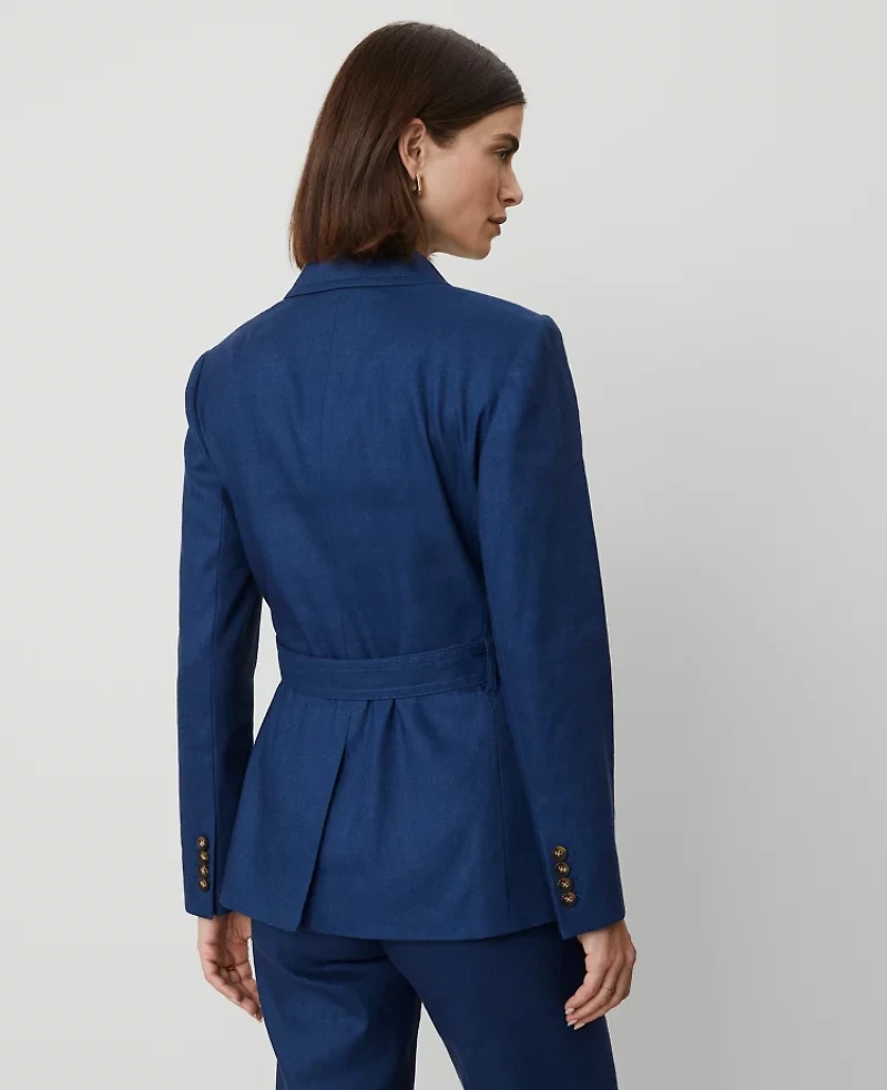 Ann Taylor Linen Blend Safari Jacket Calm Shores Women's