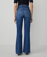 Ann Taylor The Tab Pocket Flare Jean Modern Indigo Wash Women's