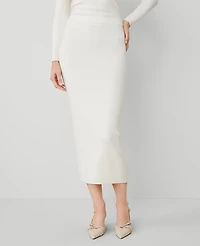 Ann Taylor Sweater Pencil Skirt Size Large Winter White Women's