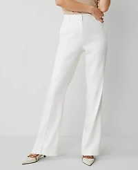Ann Taylor The Trouser Pant Herringbone Linen Blend White Women's