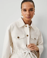 Ann Taylor Weekend Collection Parka Jacket Size Small Winter White Women's
