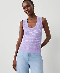 Ann Taylor Stitched Sweater Shell Top Size XS Radiant Amethyst Women's