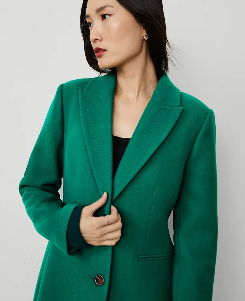 Ann Taylor Chesterfield Coat Size Small Festive Holly Women's