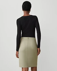 Ann Taylor The Side-Vent Pencil Skirt Size 4 Seagrass Women's