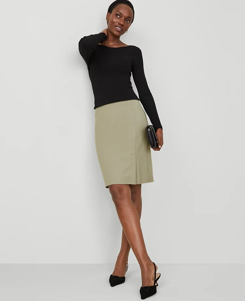 Ann Taylor The Side-Vent Pencil Skirt Size 4 Seagrass Women's