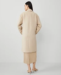 Ann Taylor Relaxed Cocoon Double Breasted Coat Butter Pecan Melange Women's