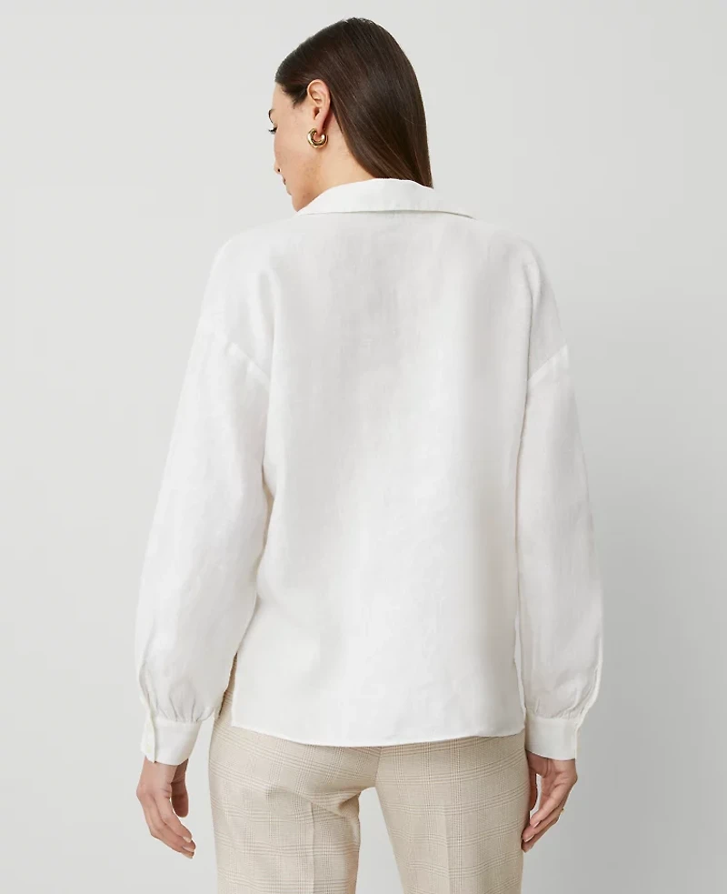 Ann Taylor Collared Popover Top Women's