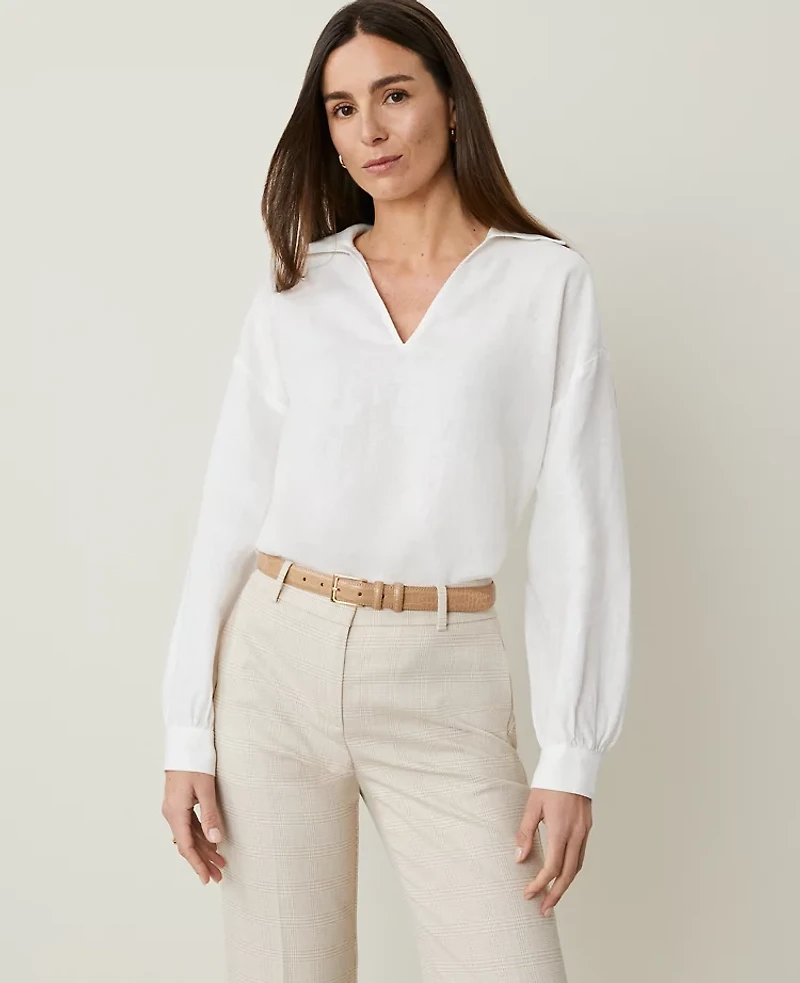 Ann Taylor Collared Popover Top Women's