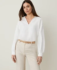 Ann Taylor Collared Popover Top Women's