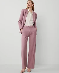 Ann Taylor The Perfect Wide-Leg Pant in Flannel Size 14 Orchid Rose Melange Women's