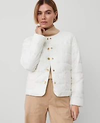 Ann Taylor Weekend Collection Puffer Jacket Winter White Women's