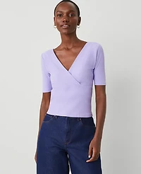 Ann Taylor Crossover Neck Top Size XS Radiant Amethyst Women's