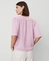 Ann Taylor Draped Sleeve Blouse Size Medium Dusted Orchid Women's